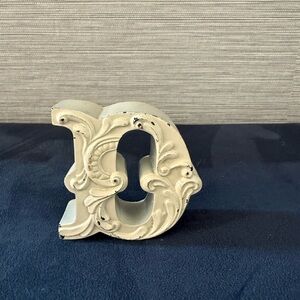 Decorative Cream Letter D Accent